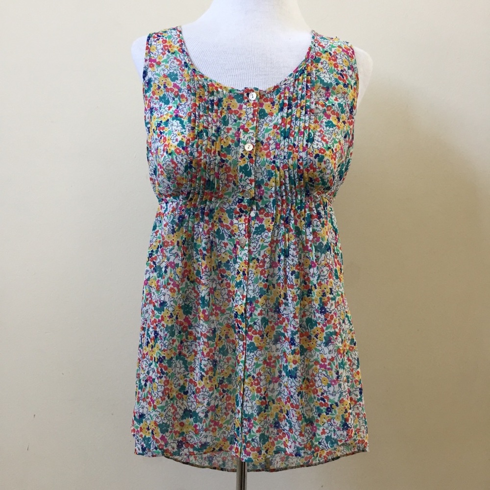 Forever 21 Multicolor Floral Print Tie Around Top